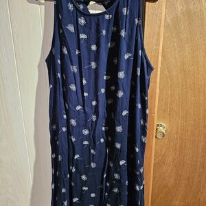 Maurices Dark Blue Dress with Light Floral Design